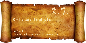 Kriston Teobald névjegykártya